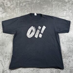 Oi! Skinhead Shirt Mens XXL Black Punk Rock Sharp Distressed Faded Skins